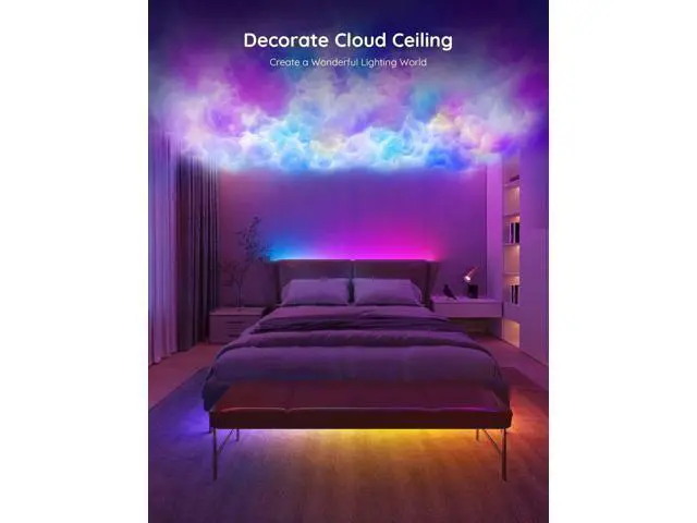 Alt view image 6 of 7 - RGBIC LED Strip Lights 32.8ft Smart LED Lights for Bedroom Bluetooth LED Lights APP Control DIY Multiple Colors on One Line Color Changing LED Strip Lighting Music Sync Home Decor