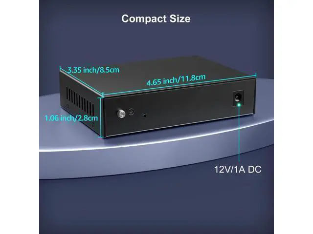 Alt view image 7 of 7 - 6 Port 2.5G Unmanaged Network Switch, VIMIN 4X 2.5Gbase-T Ports, 2X 10G SFP+ Port, 60Gbps Switching Capacity, IEEE802.3, Metal Housing, Fanless, Work for 2.5Gbps NAS, Wireless AP & PC