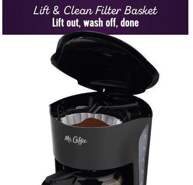 Alt view image 4 of 5 - Black Coffee Maker, 12 Cups, with Auto Pause and Glass Carafe, Perfect for Home and Office Use