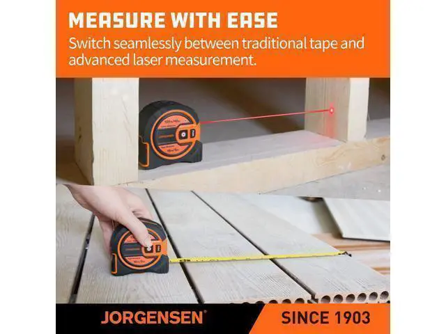 Alt view image 3 of 7 - Laser Tape Measure 2-in-1, 135Ft Laser Measuring Tool & 16Ft Measuring Tape with Movable Magnetic Hook, Laser Measure for Pythagorean, Area, Volume, Unit Ft/Ft+in/in/M NOT Digital