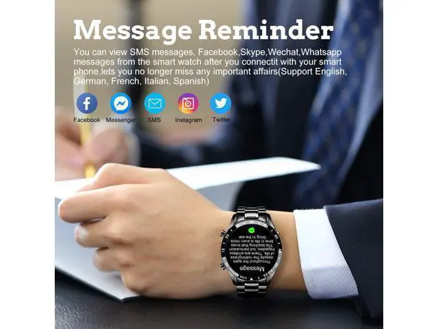 Alt view image 3 of 7 - New LIGE Smart Watch, Bluetooth Calls Voice Chat Fitness Tracker with Blood Pressure Heart Rate Sleep Monitor,1.3" Full Touch Screen Activity Tracker IP67 Waterproof Pedometer for iOS Android Black