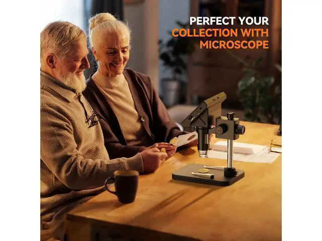 Alt view image 6 of 7 - Coin Microscope, 4.3'' LCD Digital Microscope 1000x, Coin Magnifier with 8 Adjustable LED Lights, PC View Compatible with Windows/Mac, EDM4B, Black