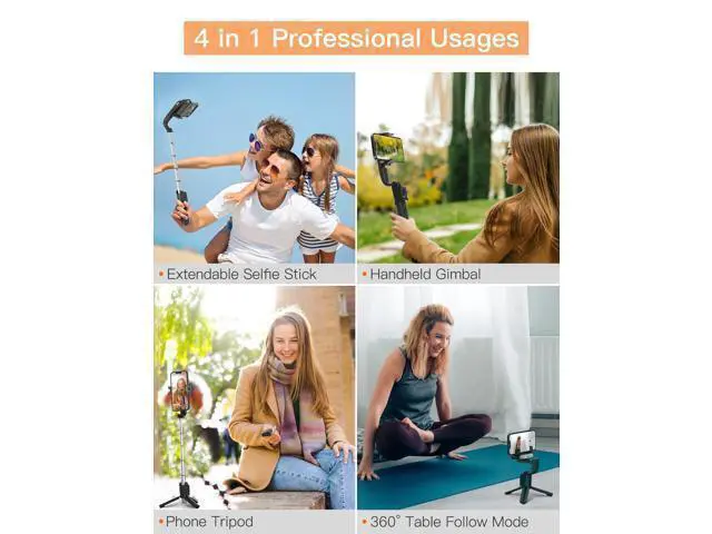 Alt view image 7 of 7 - iSteady Q Gimbal Stabilizer for Smartphone, 1 Axis Selfie Stick Tripod with Face Tracking, 360° Rotation, 4 in 1 Portable Phone Tripod w/Extendable Stick for iPhone 14/Android Video Recording