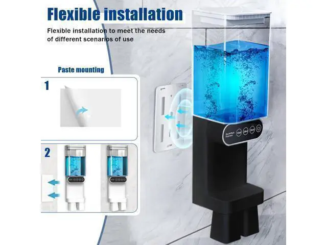 Alt view image 5 of 6 - Automatic Mouthwash Dispenser,3 Adjustable Dispensing Levels Mouth Wash Dispenser with 700ml Water Tank & 2 Magnetic Cups for Bathroom