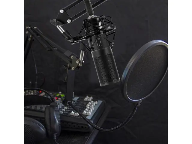 Alt view image 7 of 7 - BONAEVER Professional studio Broadca Standing & Recording Microphone Set PC Microphone Kit with Shock Mount for PC studio Recording Podca Standing Youtube Karaoke