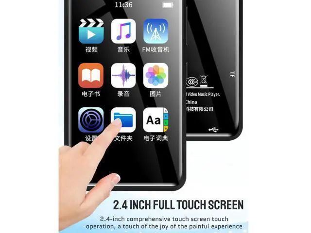 Alt view image 4 of 5 - Mp3 Player with Bluetooth, 2.4 HD Full, Portable HiFi Sound Digital Music Player with FM Electronic Book Function, Mini Portable Music Player (4+32GB (Memory Card))