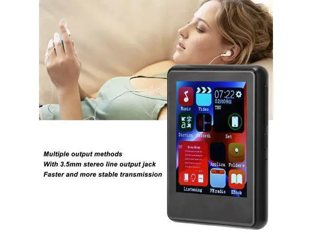 Alt view image 5 of 5 - Mp3 Player with Bluetooth, 2.4 HD Full, Portable HiFi Sound Digital Music Player with FM Electronic Book Function, Mini Portable Music Player (4+32GB (Memory Card))
