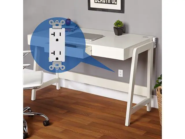 Alt view image 6 of 7 - (20 Pack) CML 20 Amp Decorator Wall Receptacle, Standard Electrical Outlets, 20A/125V, 2 Pole 3 Wire, Non-Tamper-Resistant, UL Listed, White