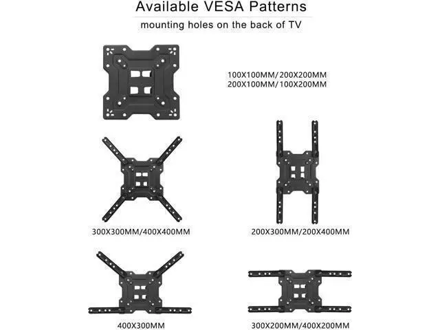 Alt view image 5 of 7 - Suptek TV Wall Mount Swivel and Tilt Full Motion for Most 23 to 55 inch TV Mount up to 55lbs max VESA 400x400mm (A1+)