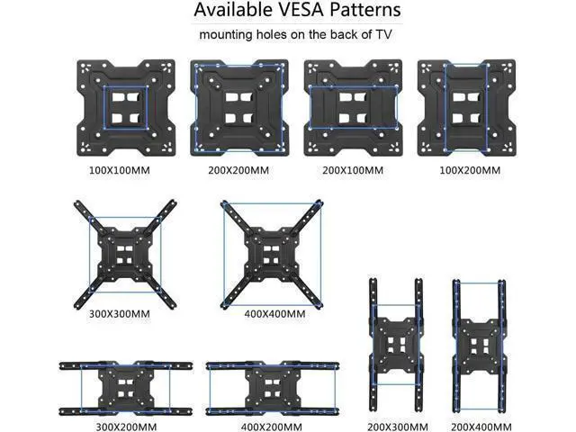Alt view image 5 of 6 - Suptek TV Wall Mount Swivel and Tilt Full Motion for Most 23 to 55 inch TV Mount up to 55lbs max VESA 400x400mm (A1+)