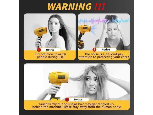 Alt view image 6 of 6 - DEVONIC Leaf Blower Cordless - Lightweight Electric Handheld Blower with 2×20V 4.0Ah Battery & Charger Included,3 Nozzles-Turbo Jet Blower for Lawn Care,Garage,Patio,Fallen Leaves and Car-deep Yellow