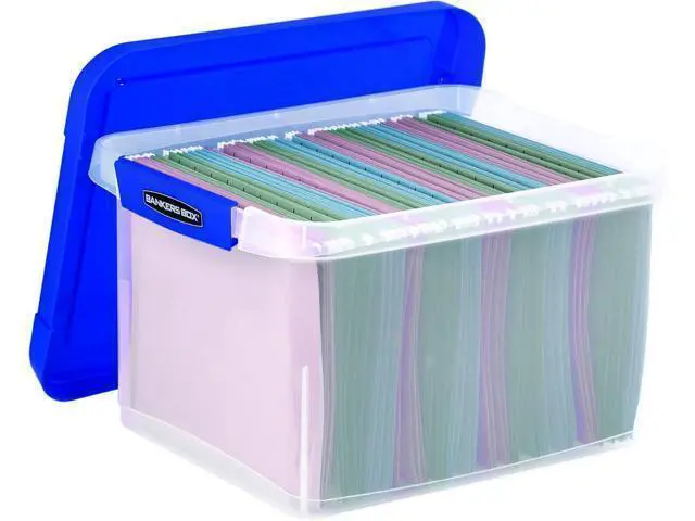 Alt view image 5 of 7 - Bankers Box Heavy Duty Plastic File Box with Hanging Rails, Letter/Legal, 1 Pack (0086205)