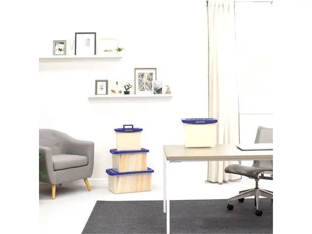 Alt view image 6 of 7 - Bankers Box Heavy Duty Plastic File Box with Hanging Rails, Letter/Legal, 1 Pack (0086205)