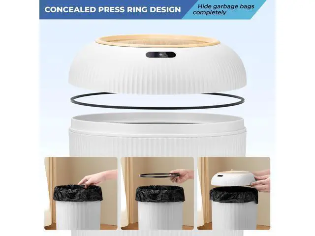 Alt view image 2 of 7 - Smart Sensor Wastebasket, Convenient and Hygienic Easy to Use, Technology Sensor Waterproof Wastebasket Plastic Trash can for Kitchen, Bathroom, Bedroom, Living Room, Office and Outdoor