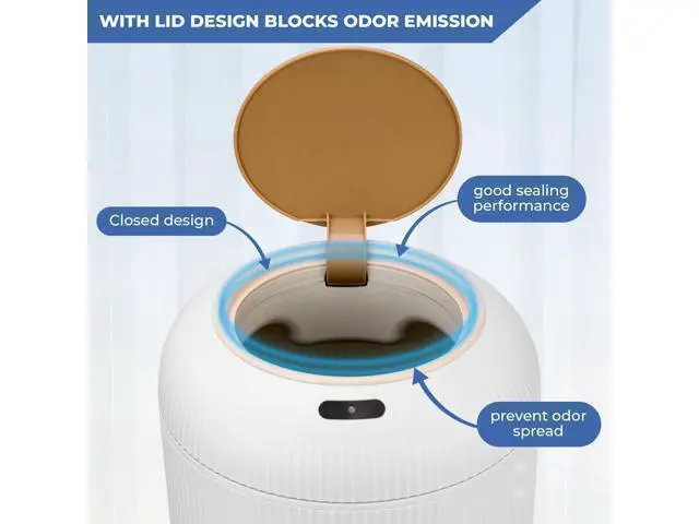Alt view image 4 of 7 - Smart Sensor Wastebasket, Convenient and Hygienic Easy to Use, Technology Sensor Waterproof Wastebasket Plastic Trash can for Kitchen, Bathroom, Bedroom, Living Room, Office and Outdoor