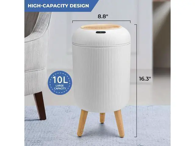 Alt view image 5 of 7 - Smart Sensor Wastebasket, Convenient and Hygienic Easy to Use, Technology Sensor Waterproof Wastebasket Plastic Trash can for Kitchen, Bathroom, Bedroom, Living Room, Office and Outdoor