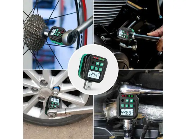 Alt view image 7 of 7 - 1/2-Inch Digital Torque Adapter, 7.38-147.5 Ft.lb/10-200 N.m, Electronic Torque Wrench Converter with ±2% Accuracy, Preset Function, Data Storage, 3/8 & 1/4 Adapter for Bike, Moto, Car