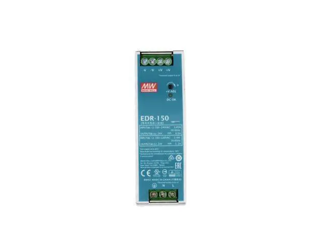 Alt view image 3 of 4 - EDR 150W 24V 6.5A Switching Power Supply AC/DC Single Output Industrial DIN Rail EDR-150-24 Power Supply Driver Transformer, Slim Metal Case