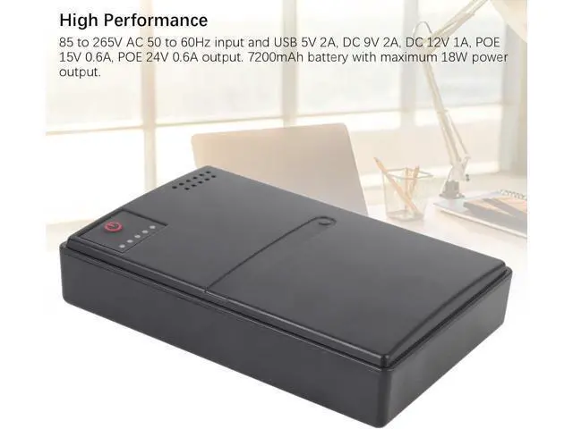 Alt view image 6 of 7 - Uninterruptible Power Supply 7200mAh Small Uninterruptible Power Supply Battery Backup for Router Optical Modem MP3 MP4 Player (US Plug)