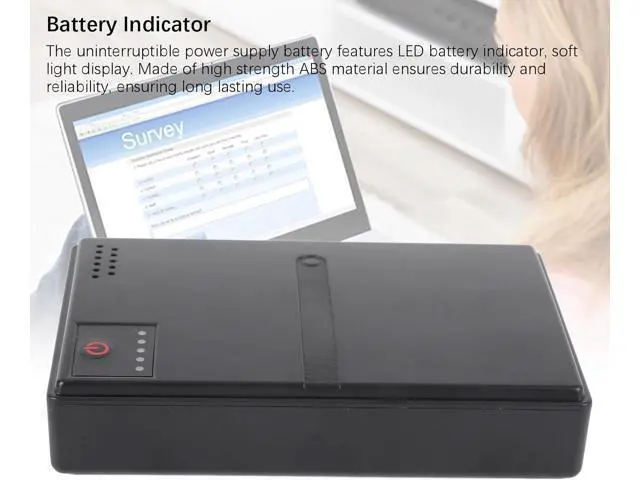 Alt view image 7 of 7 - Uninterruptible Power Supply 7200mAh Small Uninterruptible Power Supply Battery Backup for Router Optical Modem MP3 MP4 Player (US Plug)