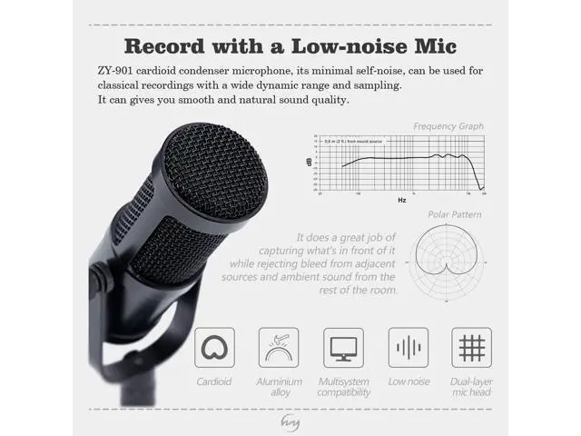 Alt view image 3 of 7 - Werleo Desktop Condenser Mic Set Professional Studio Microphone for Recording Cardioid Condenser PC Mic Comes with Miniature Stand and Adjustable Mic Stand
