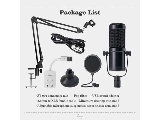 Alt view image 6 of 7 - Werleo Desktop Condenser Mic Set Professional Studio Microphone for Recording Cardioid Condenser PC Mic Comes with Miniature Stand and Adjustable Mic Stand