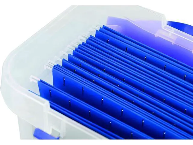 Alt view image 4 of 7 - BANKERS BOX Heavy Duty Portable Plastic File Box with Hanging Rails, Letter, 1 Pack (0086304)