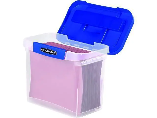Alt view image 7 of 7 - BANKERS BOX Heavy Duty Portable Plastic File Box with Hanging Rails, Letter, 1 Pack (0086304)