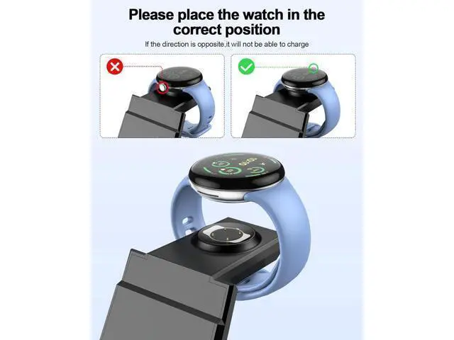 Alt view image 4 of 7 - Wireless Charger for Google - 3 in 1 Wireless Charging Station Fast Charger Stand Dock for Pixel 10/10 Pro/9/Fold/8/7 Buds Pro 2/Pro Watch 3/2 Fitbit Versa 4/Sense 2(Not for Pixel Watch 1/4)