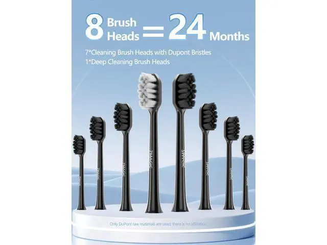 Alt view image 4 of 7 - Sonic Electric Toothbrush for Adults and Kids - Up to 180 Days Runtime, 42000 VPM Powered Toothbrush, 5 Modes & 3 Intensities for Sensitive Teeth & Braces, Includes 8 Brush Heads, Black