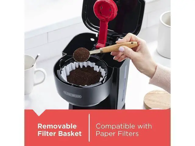 Alt view image 5 of 7 - 12-Cup Coffee Maker with Easy On/Off Switch, Easy Pour, Non-Drip Carafe with Removable Filter Basket, Vortex Technology, Black