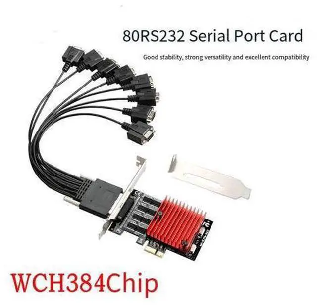 Alt view image 3 of 7 - PCIe x1 to 8-Port RS232 Serial Card PCIe to 8-port COM Expansion Adapter for Desktop PC, WCH384