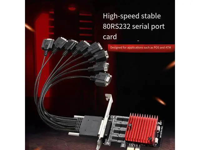 Alt view image 4 of 7 - PCIe x1 to 8-Port RS232 Serial Card PCIe to 8-port COM Expansion Adapter for Desktop PC, WCH384