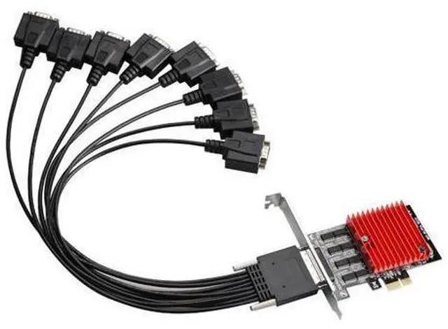 Alt view image 2 of 7 - PCIe x1 to 8-Port RS232 Serial Card PCIe to 8-port COM Expansion Adapter for Desktop PC, WCH384