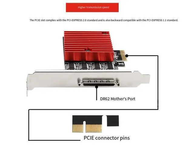 Alt view image 7 of 7 - PCIe x1 to 8-Port RS232 Serial Card PCIe to 8-port COM Expansion Adapter for Desktop PC, WCH384
