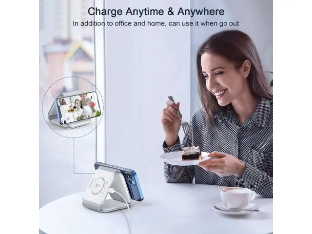 Alt view image 6 of 7 - Wireless Charger 3 in 1 Magnetic Travel Wireless Charging Station Multiple Devices GaN 3 in 1 Charging Station Compatible for iPhone16/15/14/13/Pro/Max iWatch AirPods4/3/2/Pro(Adapter Includes)