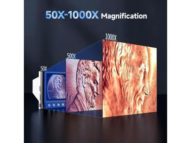 Alt view image 4 of 7 - 4.3" Coin Microscope, IPS Digital Microscope for Adults, Coin Magnifier with 8 LED Lights, Windows Compatible, Include 32GB Memory Card