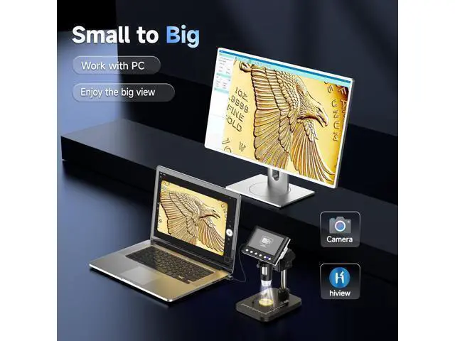 Alt view image 6 of 7 - 4.3" Coin Microscope, IPS Digital Microscope for Adults, Coin Magnifier with 8 LED Lights, Windows Compatible, Include 32GB Memory Card