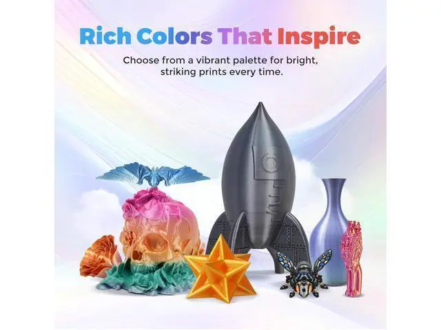 Alt view image 3 of 6 - FLASHFORGE Silk Dual Color Filament, Black and Gold 2 in 1 Coextrusion Silk PLA Filament 1.75mm, 3D Printer Filament Color Change 1kg(2.2lbs) Spool, Dimensional Accuracy +/- 0.02mm