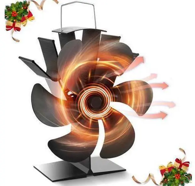 Main image of Heat Powered Wood Stove Fan for Buddy Heater - 6-Blade Fireplace Fan, Increases 80% More Warmth for Wood/Log Burner & Wood Burning Stove