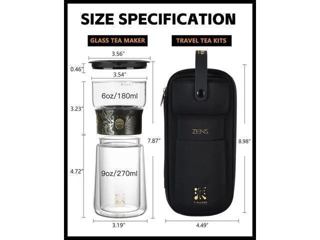Alt view image 5 of 7 - Cool Glass Teapot with Infuser, Smart One Touch Tea Maker for Loose Tea Diffusers with Insulated Mug and Portable Tea Kits, Enchanted Teapot Alternatives for Tea Lover Gifts