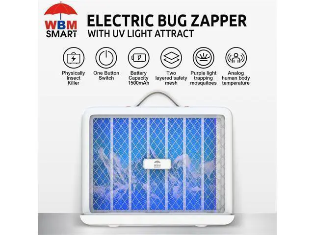 Alt view image 3 of 7 - Electric Bug Zapper, LED UV Light Trap Mosquito, Portable & Wall-Mountable High-Voltage Electric Mosquito Bug Zapper Indoor & Outdoor with Safety Mesh