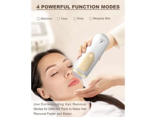 Alt view image 4 of 7 - BONAEVER Laser Hair Removal for Women Permanent Painless at-Home IPL Hair Removal Device Upgraded to 999999 Flashes 5 Level Energy Adjustable & 6 Flash Modes