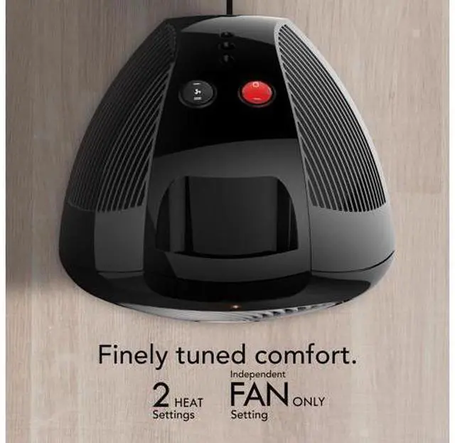 Alt view image 4 of 6 - VH202 (2025) Personal Space Heater, Advanced Safety Features, 2 Heat Settings, Direct Heating, Fan Only Setting, Cool-Touch Exterior, Signature Vortex Heat Circulation, Gentle Heating, Black