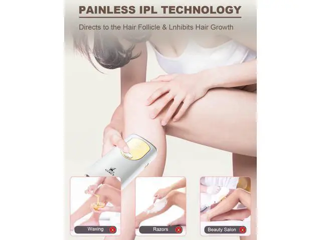 Alt view image 6 of 7 - BONAEVER Laser Hair Removal for Women Permanent Painless at-Home IPL Hair Removal Device Upgraded to 999999 Flashes 5 Level Energy Adjustable & 6 Flash Modes