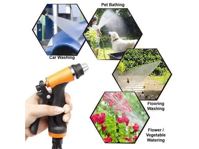 Alt view image 6 of 6 - Portable Intelligent Electric Pressure Washer Pump 100W 160 PSI 12V Portable Pressure Powerful Washing Kit with 21.3 Feet PVC Hose for Home, Car, Garden, Projects (100 W-Black Hose)