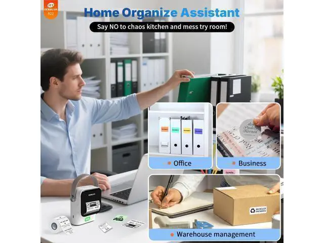 Alt view image 4 of 7 - Bluetooth Label Maker Machine with Tape, Thermal Label Printer for Office, Small Business Essentials, Home Organization, Portable Inkless Sticker Label Maker with 2x1.18 inch Labels
