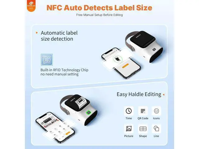 Alt view image 3 of 7 - Bluetooth Label Maker Machine with Tape, Thermal Label Printer for Office, Small Business Essentials, Home Organization, Portable Inkless Sticker Label Maker with 2x1.18 inch Labels