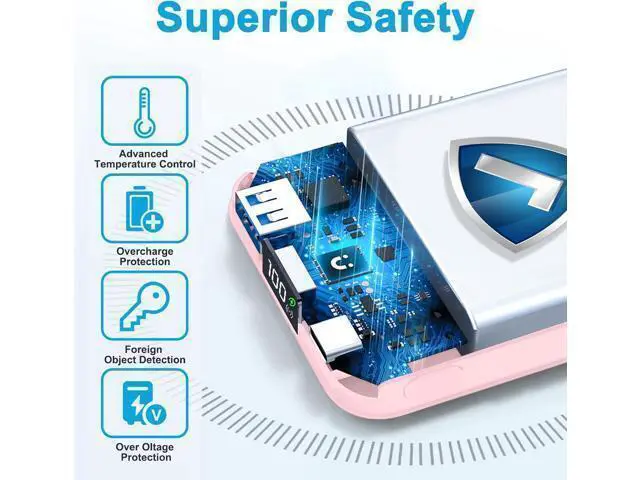 Alt view image 5 of 7 - for Magsafe Portable Charger 10000mAh Magnetic Power Bank PD 22.5W Fast Charging Wireless Battery Pack with LED Display for iPhone 17/16/15/14/13/12 Series-Pink