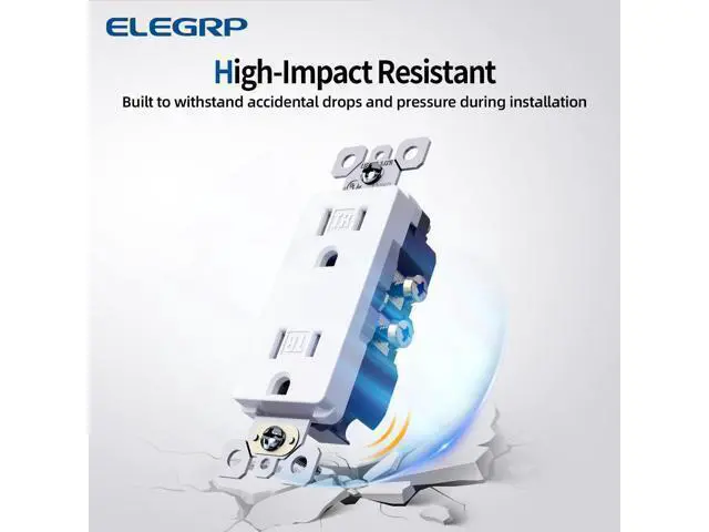 Alt view image 3 of 7 - ELEGRP 15 Amp Tamper Resistant White Electrical Wall Outlet, 125V, UL Listed, 20 Pack